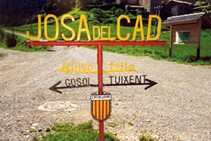 Wegweiser Josa del Cad