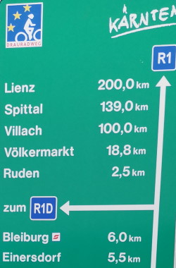 Drauradweg Wegweiser